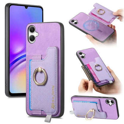 B5 For Samsung Galaxy A05 4G Case 2-in-1 Magnetic Detachable Card Holder Leather+TPU Phone Cover