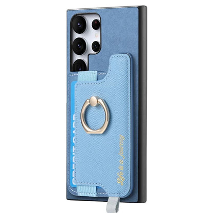 B5 For Samsung	Galaxy S23 Ultra Case 2-in-1 Magnetic Detachable Card Holder Leather+TPU Phone Cover