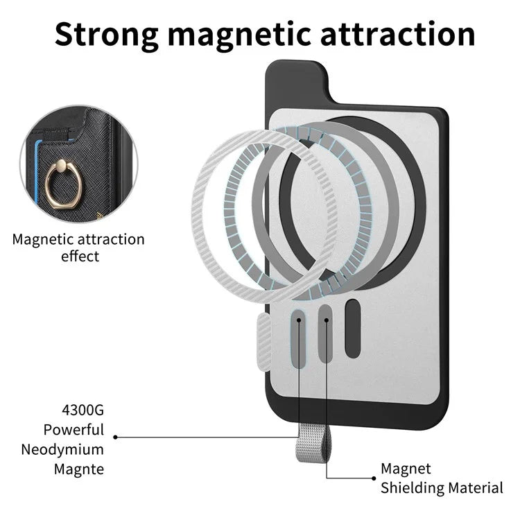 B5 For Samsung	Galaxy S23 Ultra Case 2-in-1 Magnetic Detachable Card Holder Leather+TPU Phone Cover