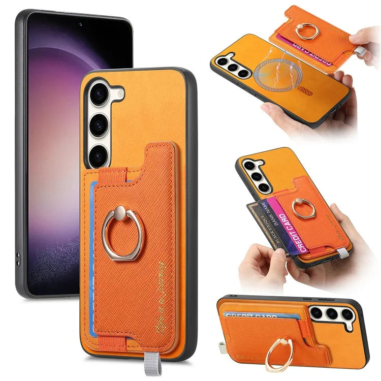 B5 For Samsung Galaxy S23 Case 2-in-1 Magnetic Detachable Card Holder Leather+TPU Phone Cover