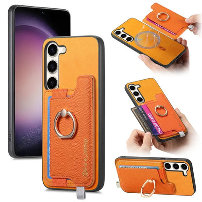 B5 For Samsung Galaxy S23 Case 2-in-1 Magnetic Detachable Card Holder Leather+TPU Phone Cover