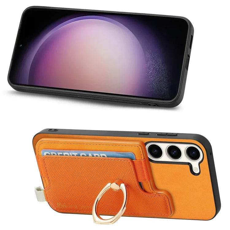 B5 For Samsung Galaxy S23 Case 2-in-1 Magnetic Detachable Card Holder Leather+TPU Phone Cover