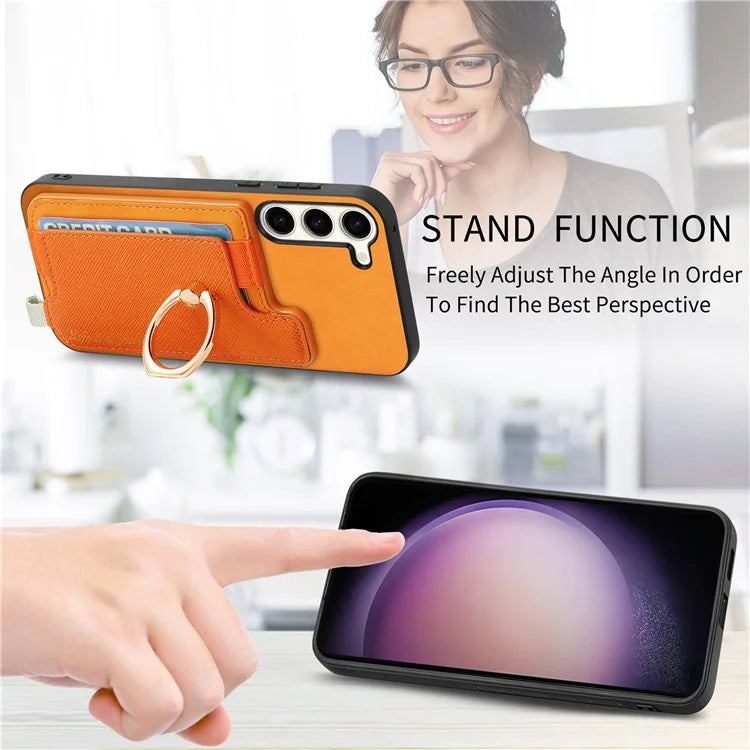 B5 For Samsung Galaxy S23 Case 2-in-1 Magnetic Detachable Card Holder Leather+TPU Phone Cover