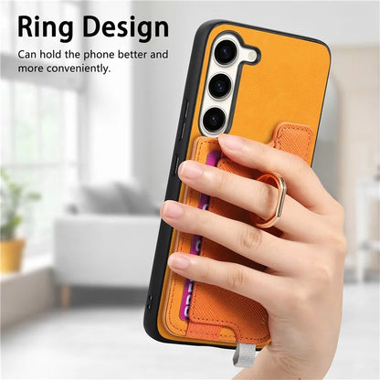 B5 For Samsung Galaxy S23 Case 2-in-1 Magnetic Detachable Card Holder Leather+TPU Phone Cover