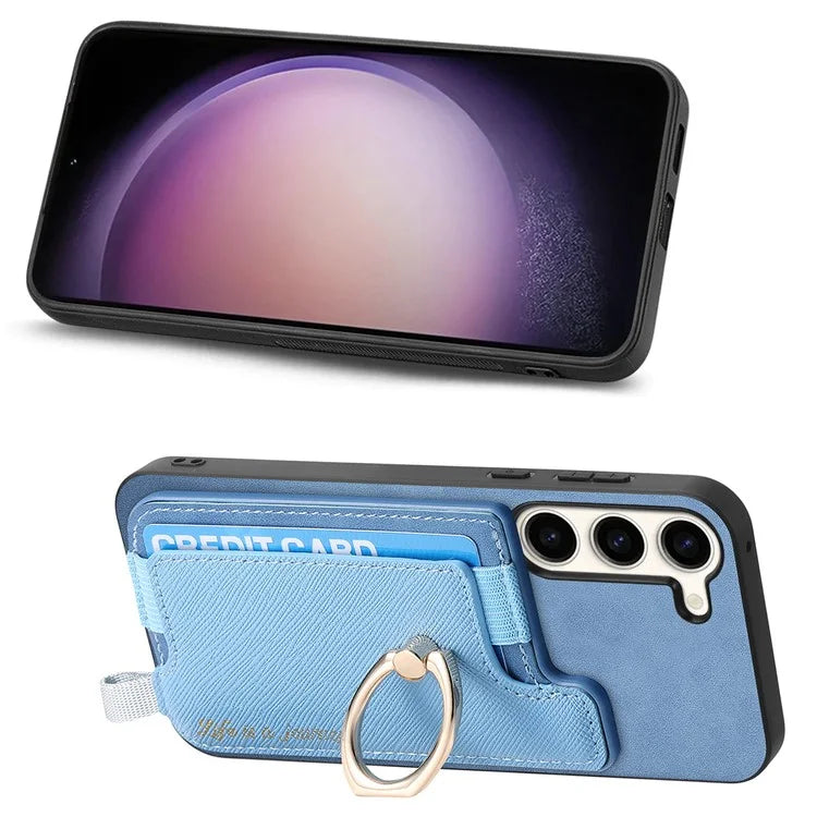 B5 For Samsung Galaxy S23 Case 2-in-1 Magnetic Detachable Card Holder Leather+TPU Phone Cover