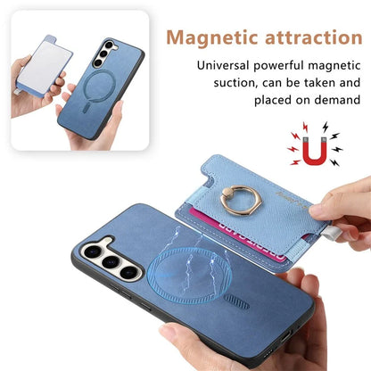 B5 For Samsung Galaxy S23 Case 2-in-1 Magnetic Detachable Card Holder Leather+TPU Phone Cover