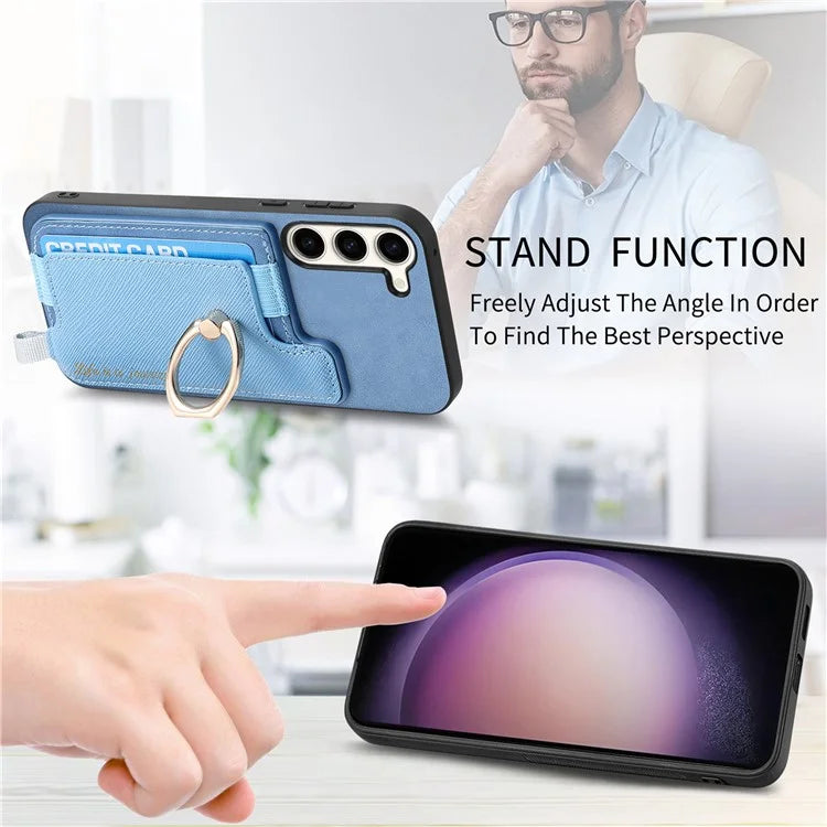 B5 For Samsung Galaxy S23 Case 2-in-1 Magnetic Detachable Card Holder Leather+TPU Phone Cover