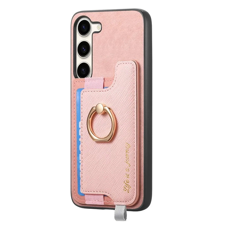 B5 For Samsung Galaxy S23 Case 2-in-1 Magnetic Detachable Card Holder Leather+TPU Phone Cover