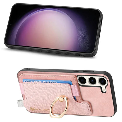 B5 For Samsung Galaxy S23 Case 2-in-1 Magnetic Detachable Card Holder Leather+TPU Phone Cover