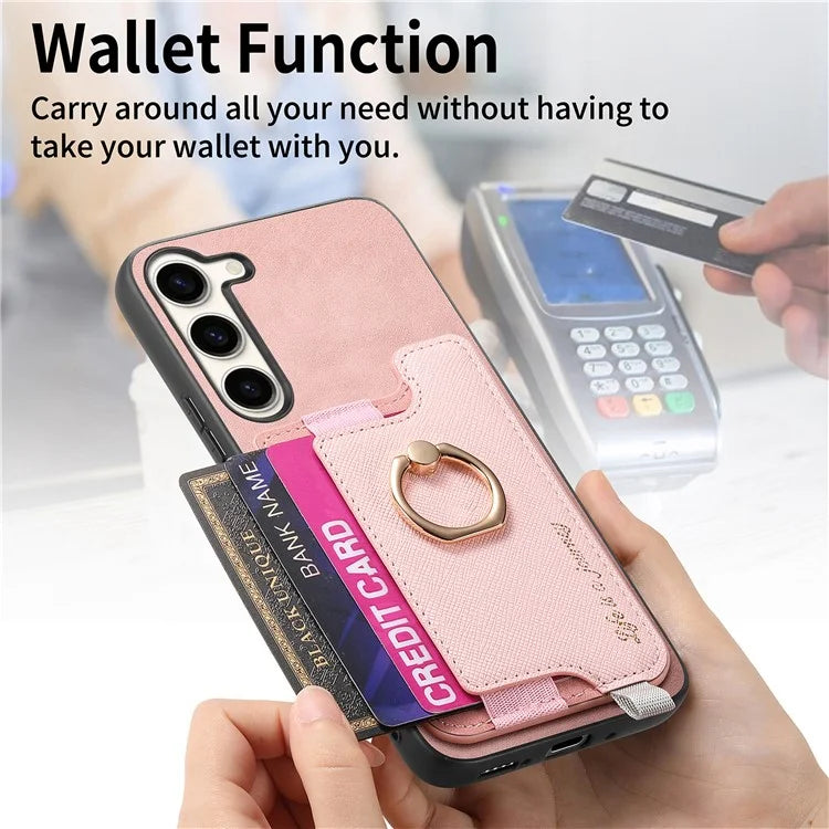 B5 For Samsung Galaxy S23 Case 2-in-1 Magnetic Detachable Card Holder Leather+TPU Phone Cover