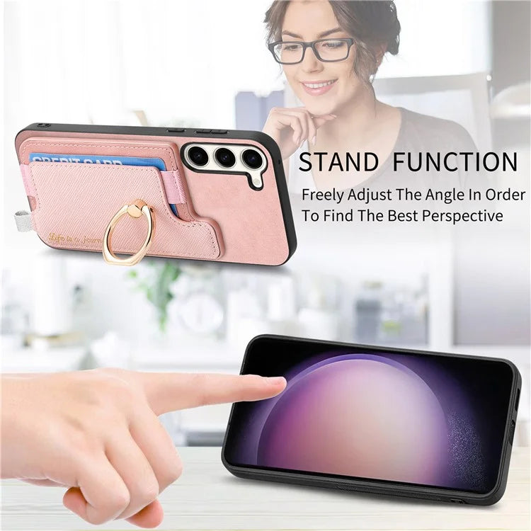 B5 For Samsung Galaxy S23 Case 2-in-1 Magnetic Detachable Card Holder Leather+TPU Phone Cover