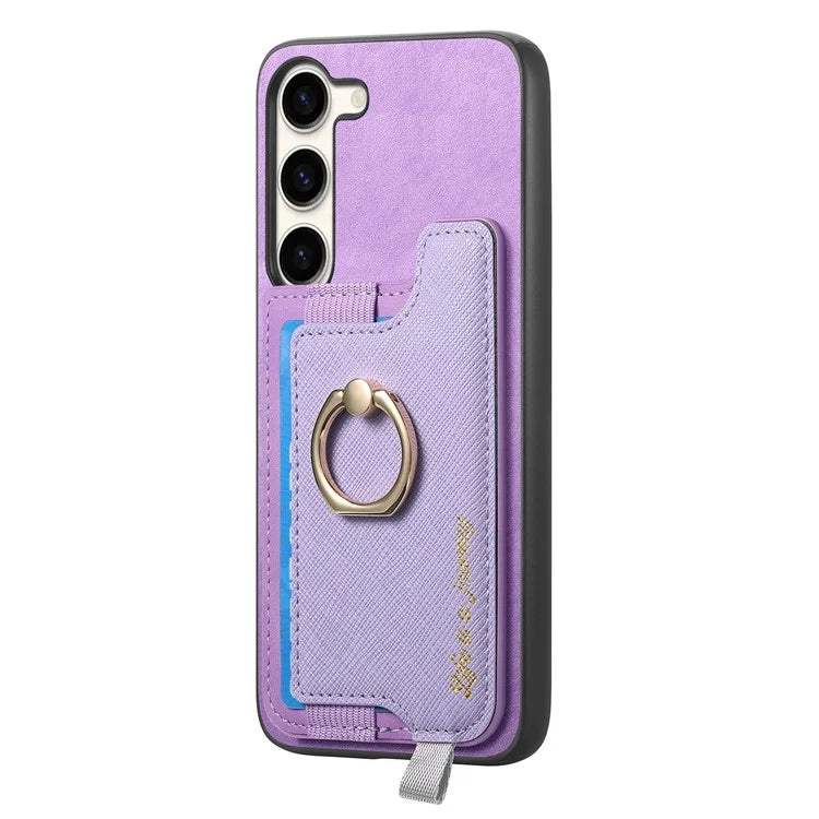 B5 For Samsung Galaxy S23 Case 2-in-1 Magnetic Detachable Card Holder Leather+TPU Phone Cover