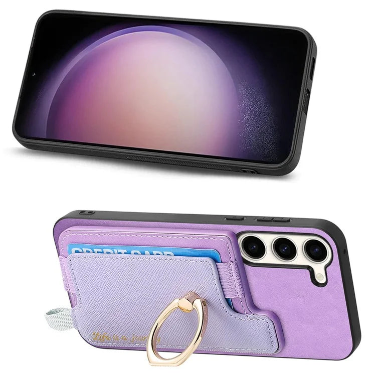 B5 For Samsung Galaxy S23 Case 2-in-1 Magnetic Detachable Card Holder Leather+TPU Phone Cover