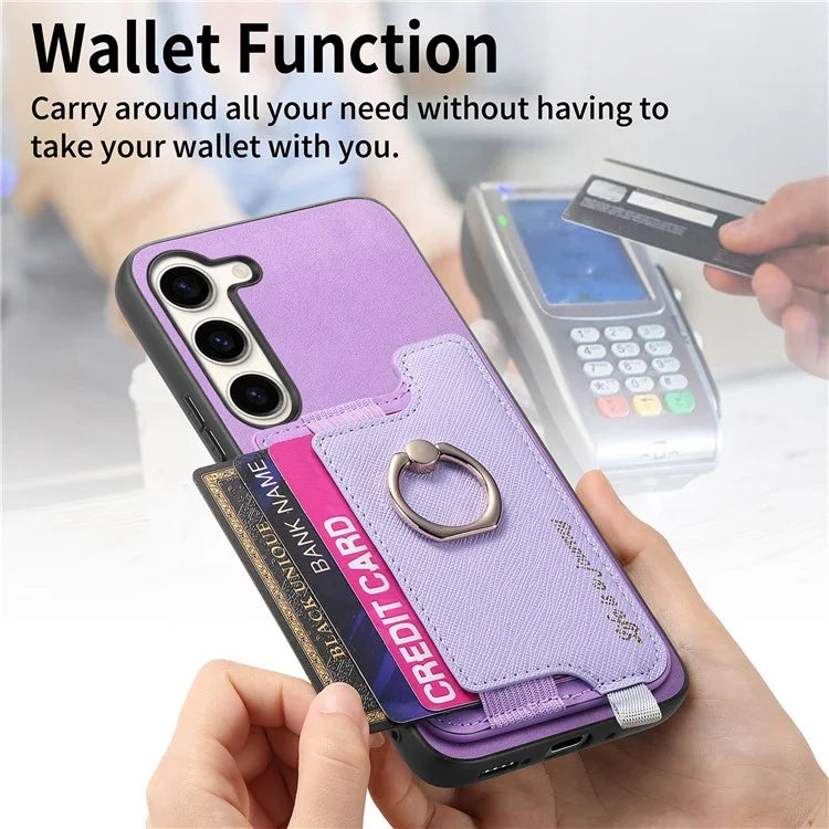 B5 For Samsung Galaxy S23 Case 2-in-1 Magnetic Detachable Card Holder Leather+TPU Phone Cover