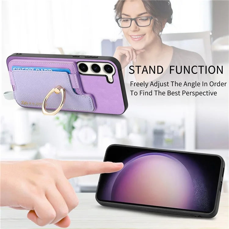 B5 For Samsung Galaxy S23 Case 2-in-1 Magnetic Detachable Card Holder Leather+TPU Phone Cover