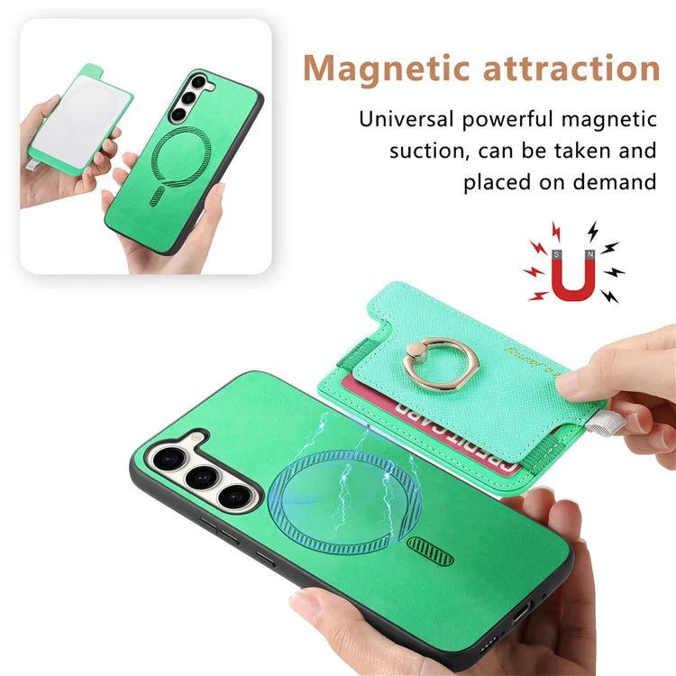 B5 For Samsung Galaxy S23 Case 2-in-1 Magnetic Detachable Card Holder Leather+TPU Phone Cover