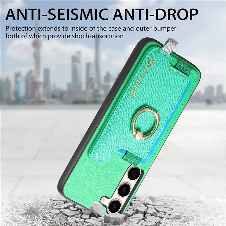B5 For Samsung Galaxy S23 Case 2-in-1 Magnetic Detachable Card Holder Leather+TPU Phone Cover