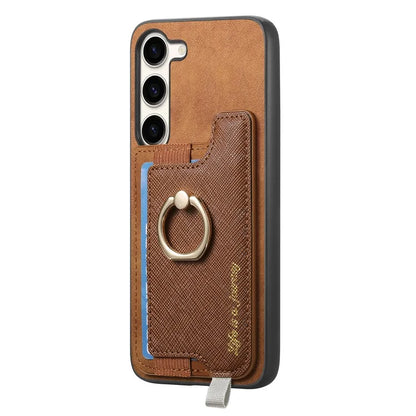 B5 For Samsung Galaxy S23 Case 2-in-1 Magnetic Detachable Card Holder Leather+TPU Phone Cover
