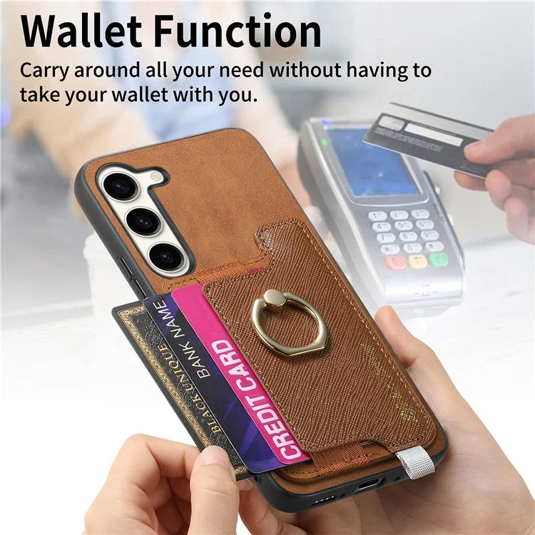 B5 For Samsung Galaxy S23 Case 2-in-1 Magnetic Detachable Card Holder Leather+TPU Phone Cover