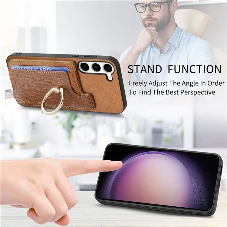 B5 For Samsung Galaxy S23 Case 2-in-1 Magnetic Detachable Card Holder Leather+TPU Phone Cover