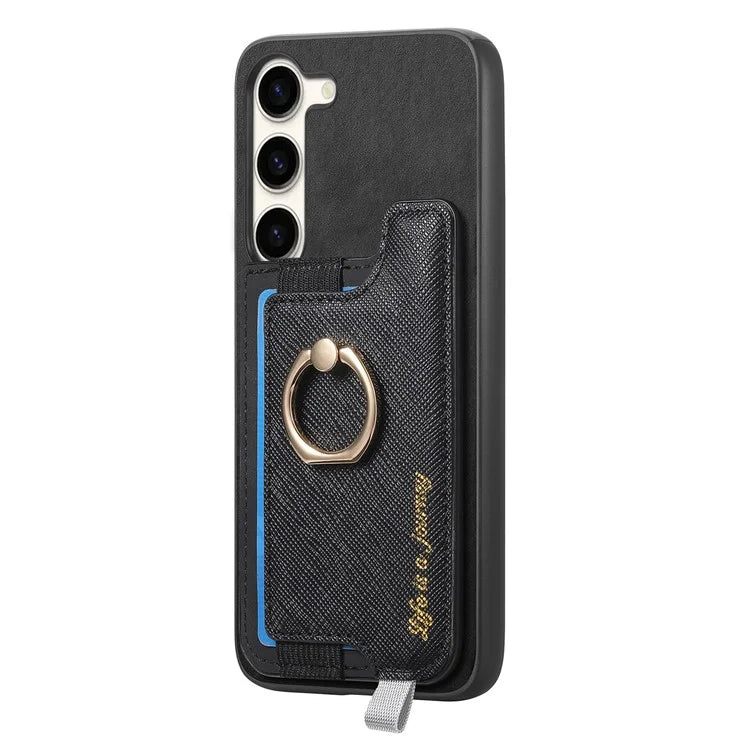 B5 For Samsung Galaxy S23 Case 2-in-1 Magnetic Detachable Card Holder Leather+TPU Phone Cover