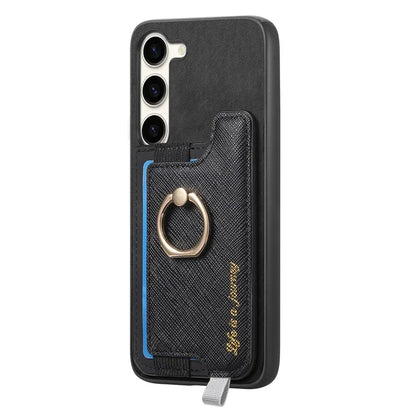 B5 For Samsung Galaxy S23 Case 2-in-1 Magnetic Detachable Card Holder Leather+TPU Phone Cover
