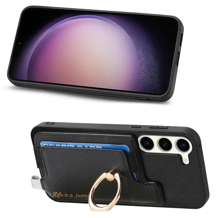 B5 For Samsung Galaxy S23 Case 2-in-1 Magnetic Detachable Card Holder Leather+TPU Phone Cover