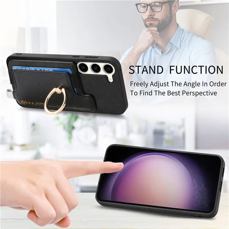 B5 For Samsung Galaxy S23 Case 2-in-1 Magnetic Detachable Card Holder Leather+TPU Phone Cover
