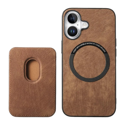 D12 For iPhone 16 Case Leather+TPU Retro Phone Cover with Detachable Card Slot