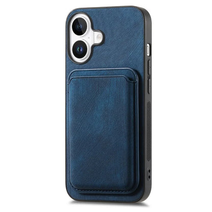 D12 For iPhone 16 Case Leather+TPU Retro Phone Cover with Detachable Card Slot