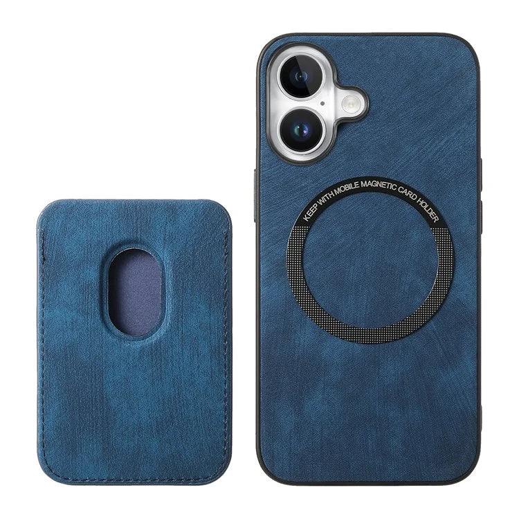 D12 For iPhone 16 Case Leather+TPU Retro Phone Cover with Detachable Card Slot