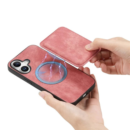 D12 For iPhone 16 Case Leather+TPU Retro Phone Cover with Detachable Card Slot