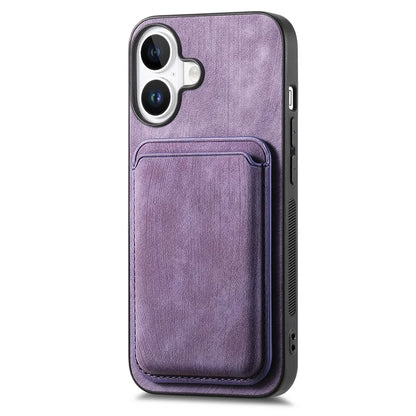 D12 For iPhone 16 Case Leather+TPU Retro Phone Cover with Detachable Card Slot