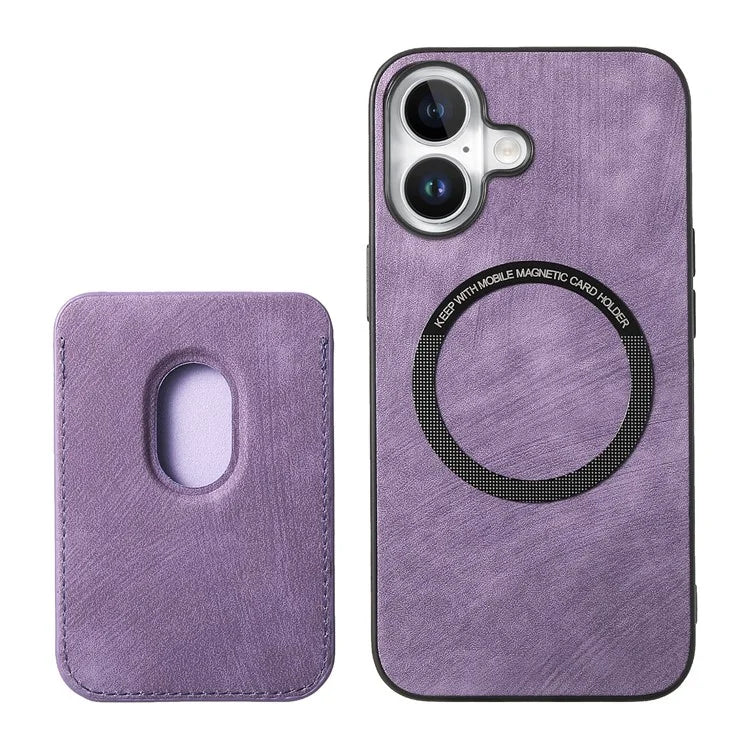 D12 For iPhone 16 Case Leather+TPU Retro Phone Cover with Detachable Card Slot