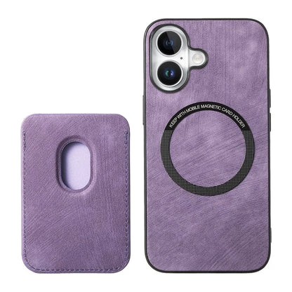 D12 For iPhone 16 Case Leather+TPU Retro Phone Cover with Detachable Card Slot