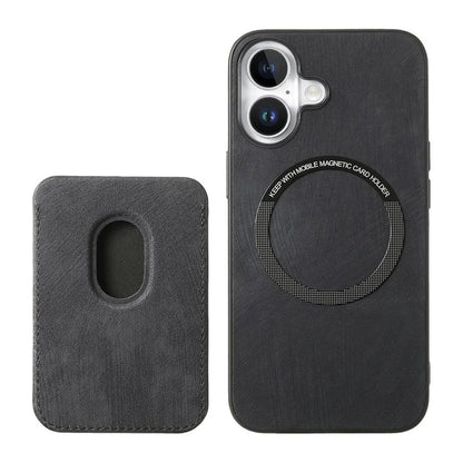 D12 For iPhone 16 Case Leather+TPU Retro Phone Cover with Detachable Card Slot