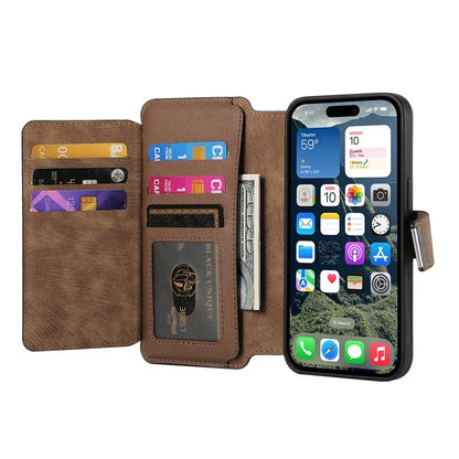 CASENEO MW-02 For iPhone 16 Leather Case Detachable Magnetic Phone Cover