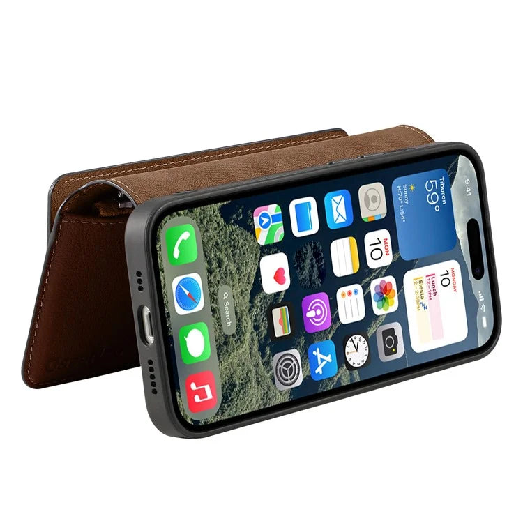 CASENEO MW-02 For iPhone 16 Leather Case Detachable Magnetic Phone Cover