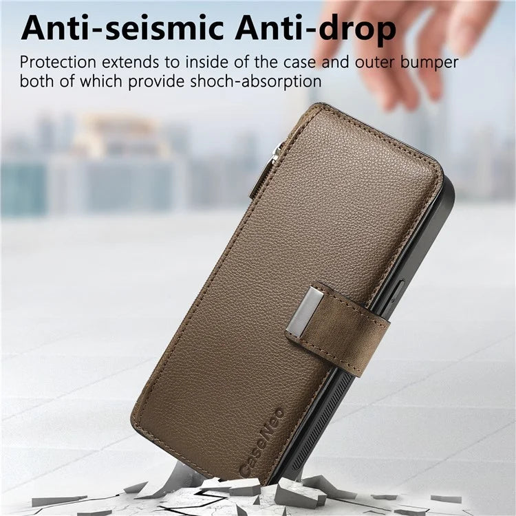CASENEO MW-02 For iPhone 16 Leather Case Detachable Magnetic Phone Cover