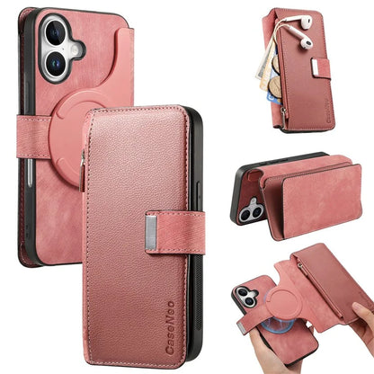 CASENEO MW-02 For iPhone 16 Leather Case Detachable Magnetic Phone Cover