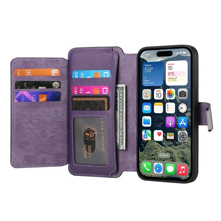 CASENEO MW-02 For iPhone 16 Leather Case Detachable Magnetic Phone Cover