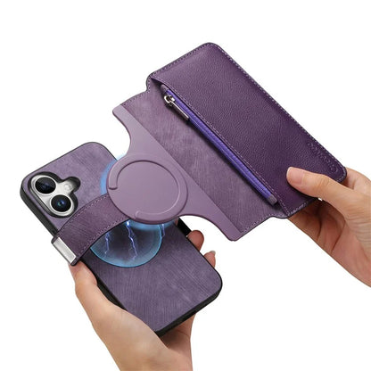 CASENEO MW-02 For iPhone 16 Leather Case Detachable Magnetic Phone Cover
