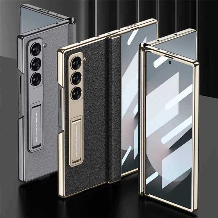 GKK For Samsung Galaxy Z Fold6 5G Case Kickstand PC Phone Cover with Screen Film