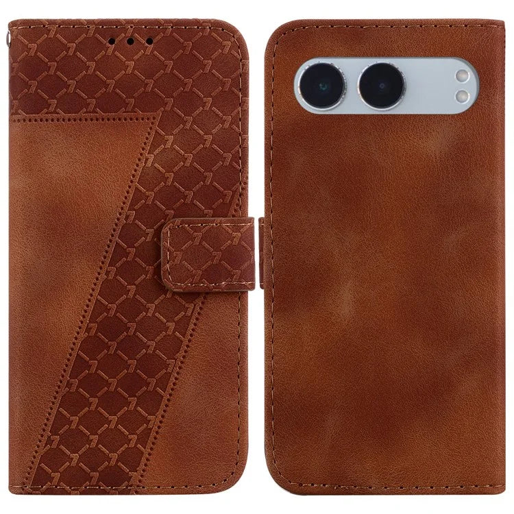 For OnePlus Nord 4 Stand Case 7-Shaped Pattern Imprint Leather Phone Cover