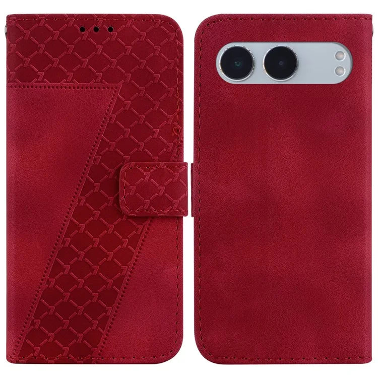For OnePlus Nord 4 Stand Case 7-Shaped Pattern Imprint Leather Phone Cover