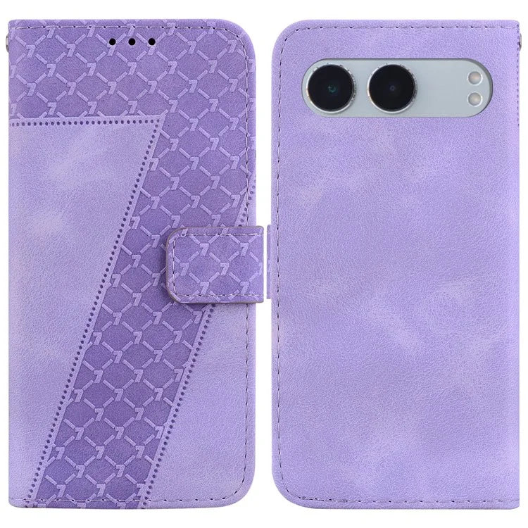 For OnePlus Nord 4 Stand Case 7-Shaped Pattern Imprint Leather Phone Cover