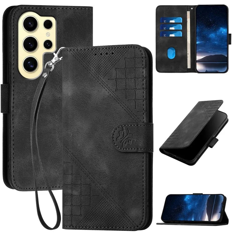 YX0080 For Samsung Galaxy S24 Ultra Case Butterfly Imprint Leather Wallet Phone Cover