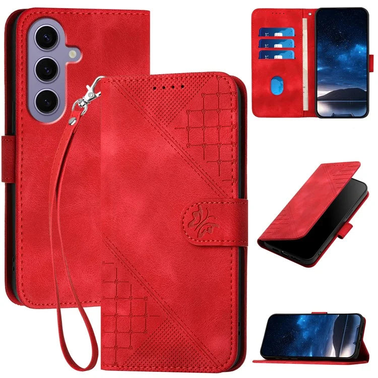 YX0080 For Samsung Galaxy S24 Case Butterfly Imprint Leather Wallet Phone Cover