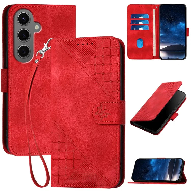 YX0080 For Samsung Galaxy S24+ Case Butterfly Imprint Leather Wallet Phone Cover