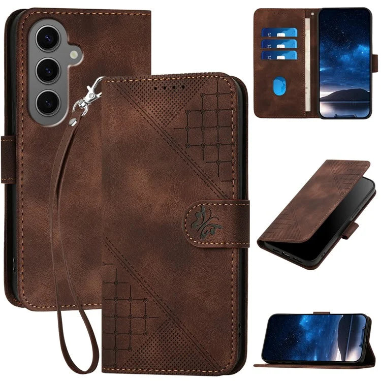 YX0080 For Samsung Galaxy S24+ Case Butterfly Imprint Leather Wallet Phone Cover